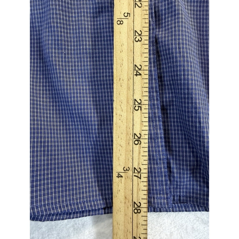 Vintage LL Bean Womens 12 Blue Checked Button Down Shirt Cotton Blend Cottage - Picture 6 of 8